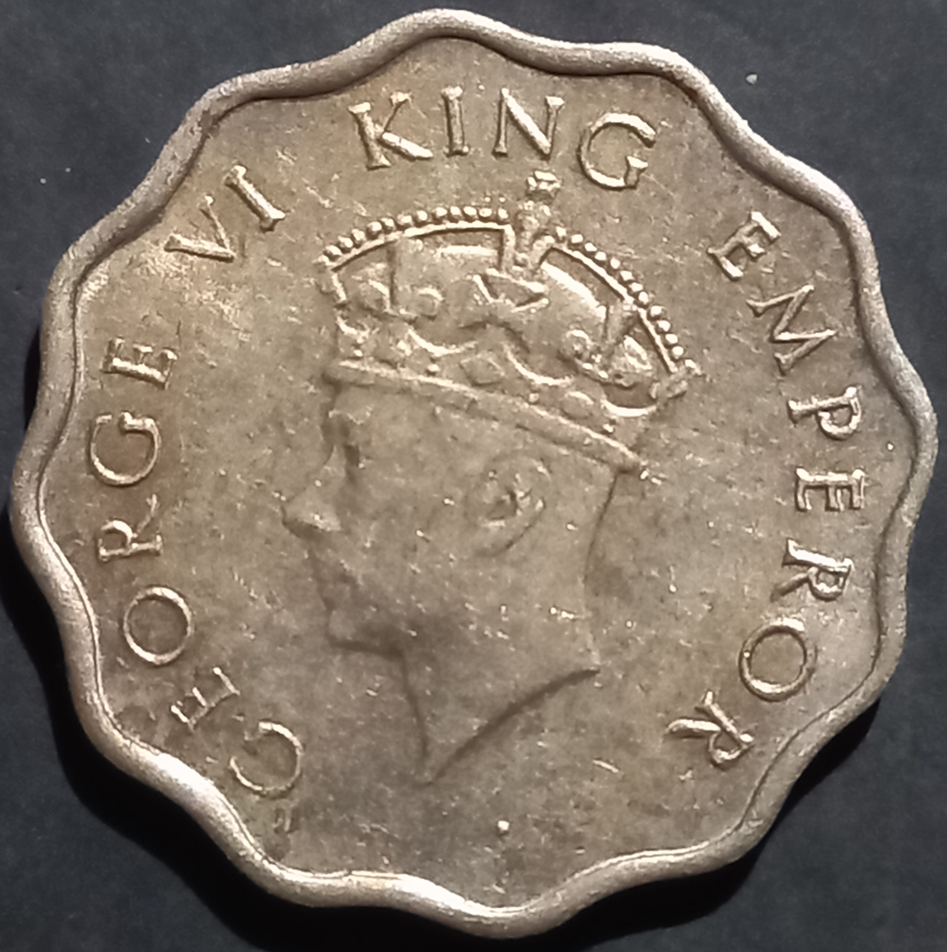 India - British 1 Anna 1938~1940 GVI