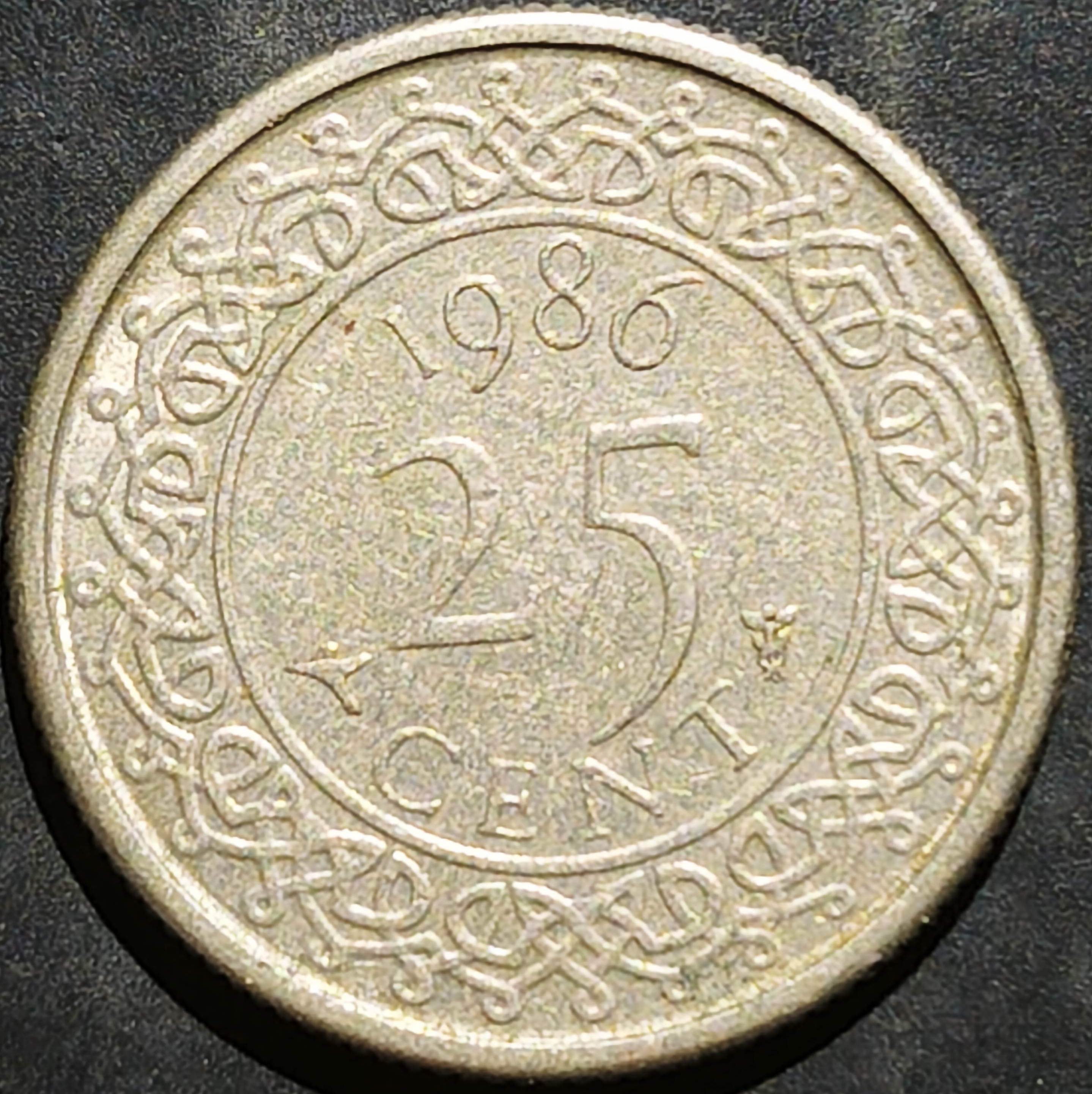 Suriname 25 Cents 1986