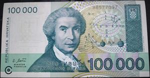 Croatia 100000 Dinara 1993