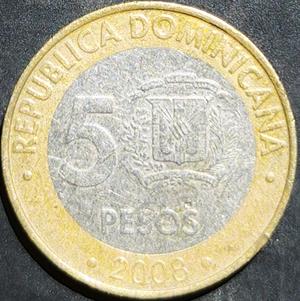 Dominican Republic 5 Pesos 2008