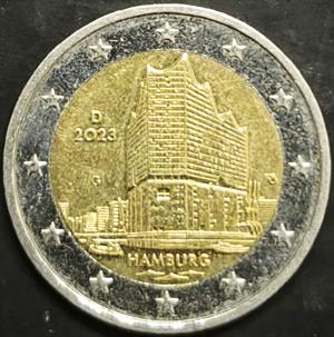Germany 2 Euros 2023 G Hamburg, Elbphilharmonie