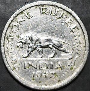 India - British 1 Rupee 1947