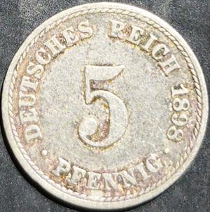 German Empire 5 Pfennig 1890~1915