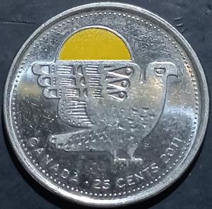 Canada 25 Cent 2011 Falcon Yellow