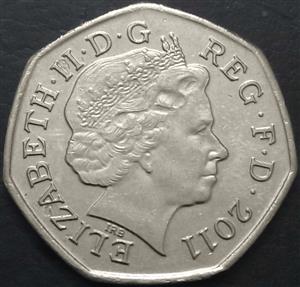 Great Britain 50 Penny 2011 Canoeing