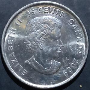 Canada 25 Cents 2009 Women's Hockey