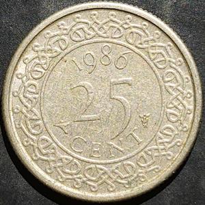 Suriname 25 Cents 1986