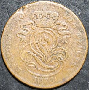 Belgium 2 Centime 1869~1876