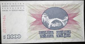 Bosnia & Herzegovina 1000 Dinara 1992