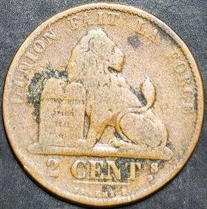 Belgium 2 Centime 1869~1876