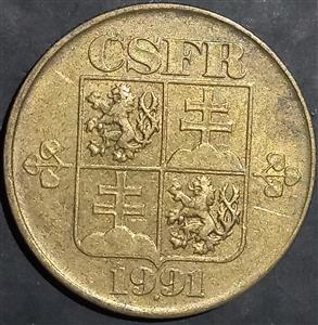 Czechoslovakia 1 Koruna 1991, 1992