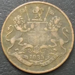 East India Co ¼ Anna 1833-1835
