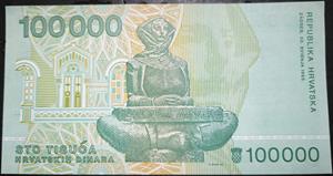 Croatia 100000 Dinara 1993