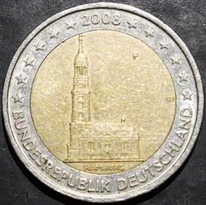 Germany 2 Euros 2008 F Hamburg Cathedral