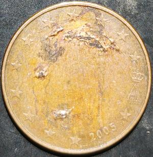 Belgium 5 Euro Cents 1999~2007 Error (Portrait Missing)