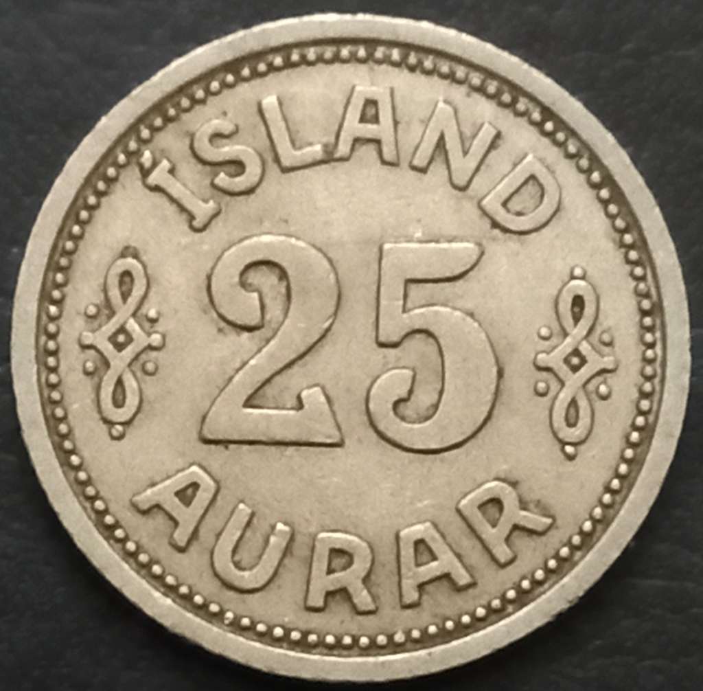Iceland 25 Aurar 1940
