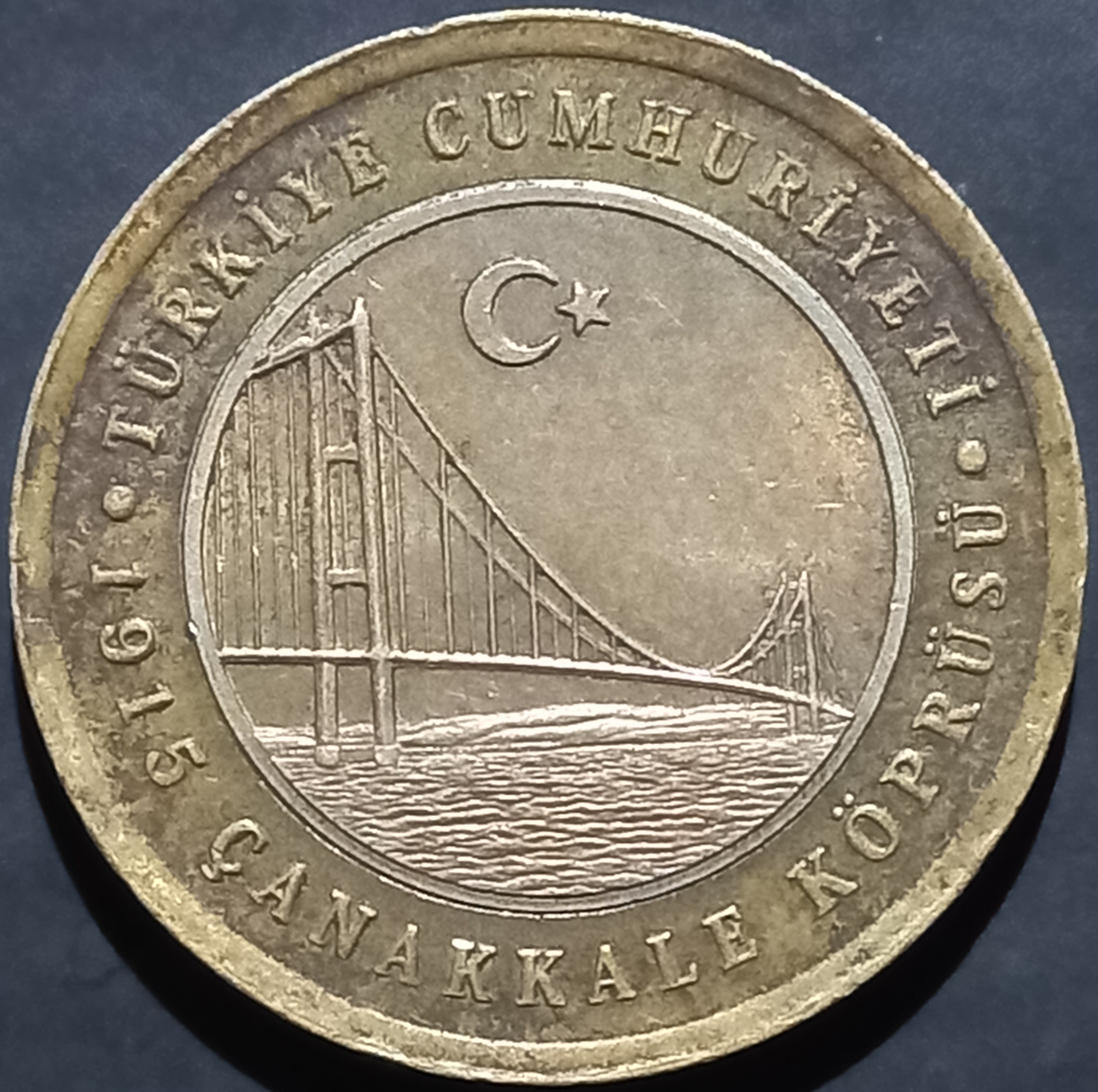 Turkey 1 Lira 2022 1915 Canakkale Bridge