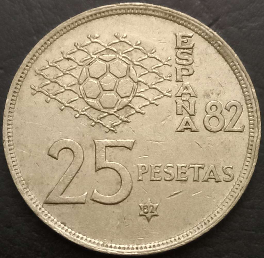 Spain 25 Peseta 1980-1982 Soccer World Cup