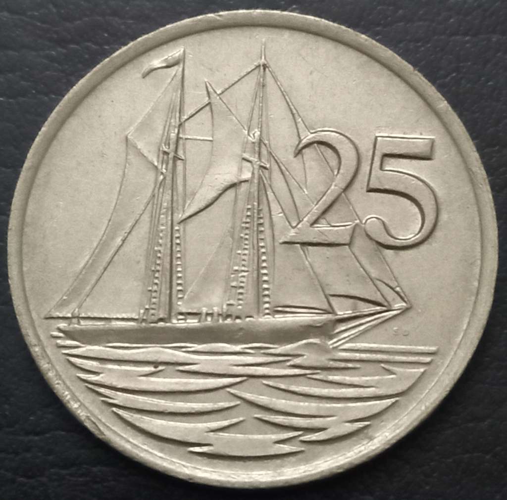 Cayman Islands 25 Cent 1972 1986