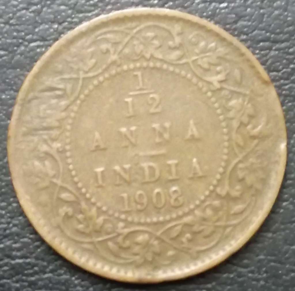 India - British 1/12 Anna 1906-1910