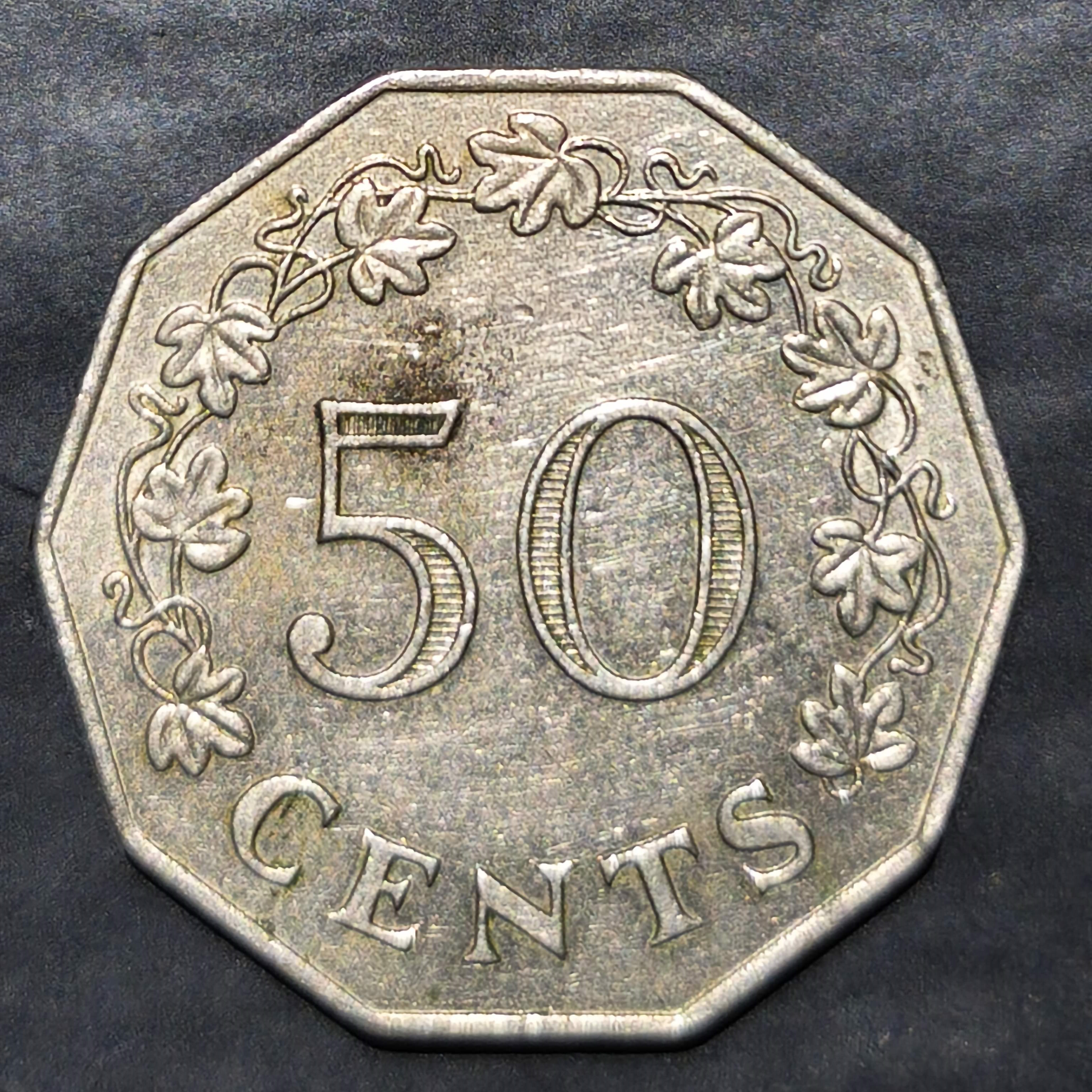 Malta 50 Cents 1972 1981