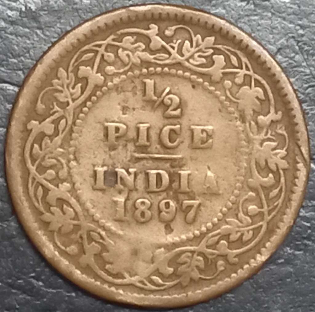 India - British ½ Pice 1877 1901