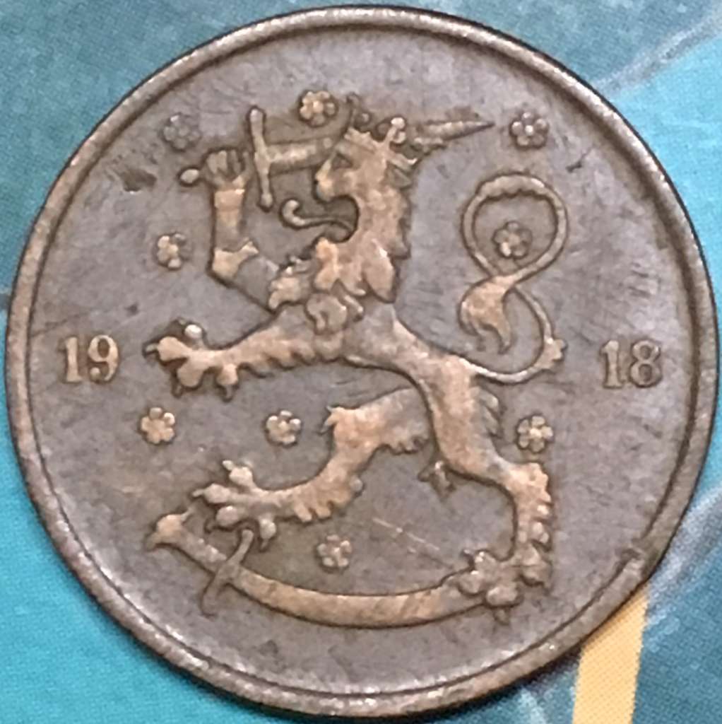 Finland 5 Pennia 1918 1940