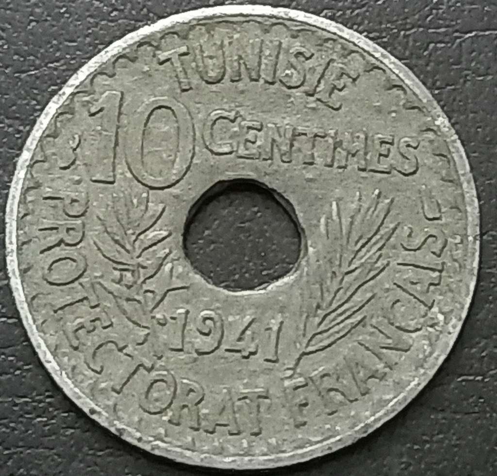 Tunisia 10 Centime 1941 1942