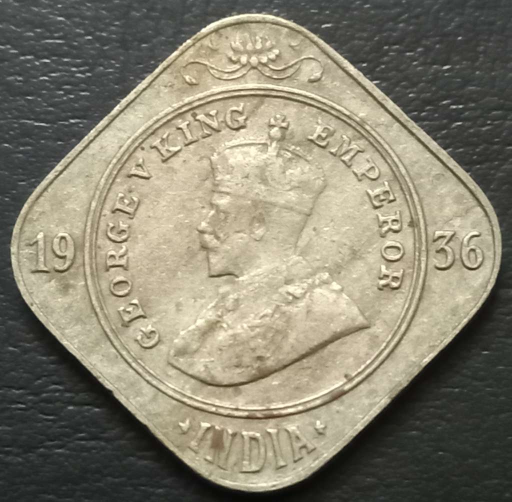 India - British 2 Anna 1918 1936