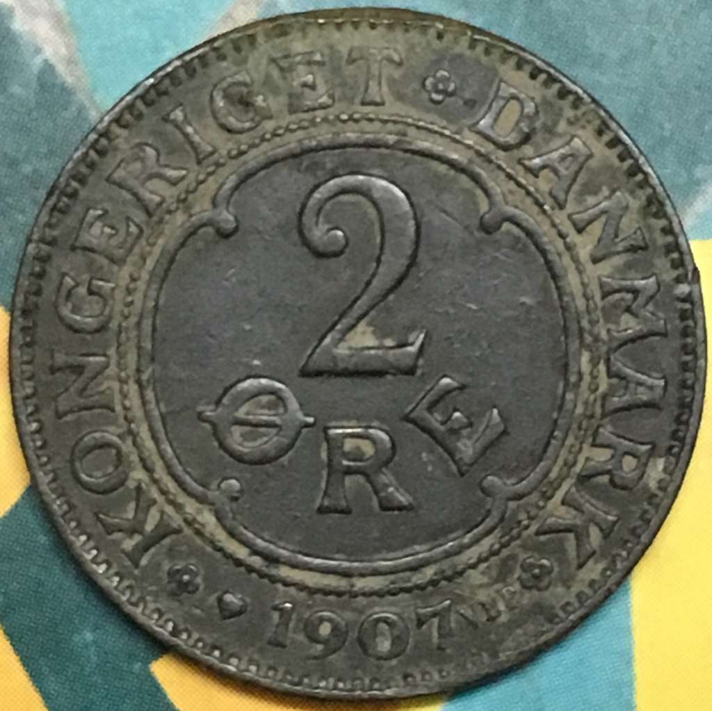 Denmark 2 Øre 1907 1912