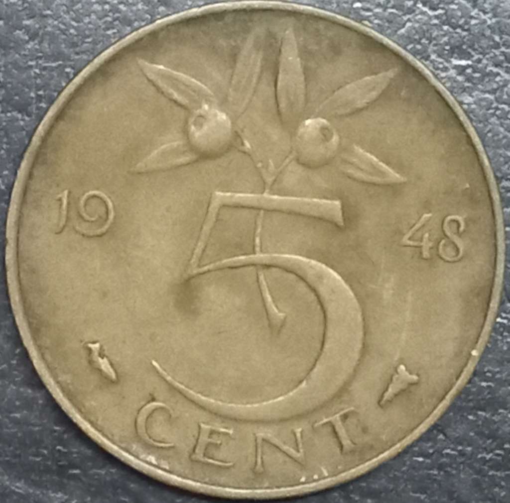 Netherlands 5 Cent 1948 