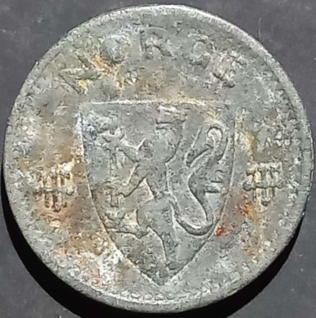 Norway 25 Øre 1943~1945 Zinc