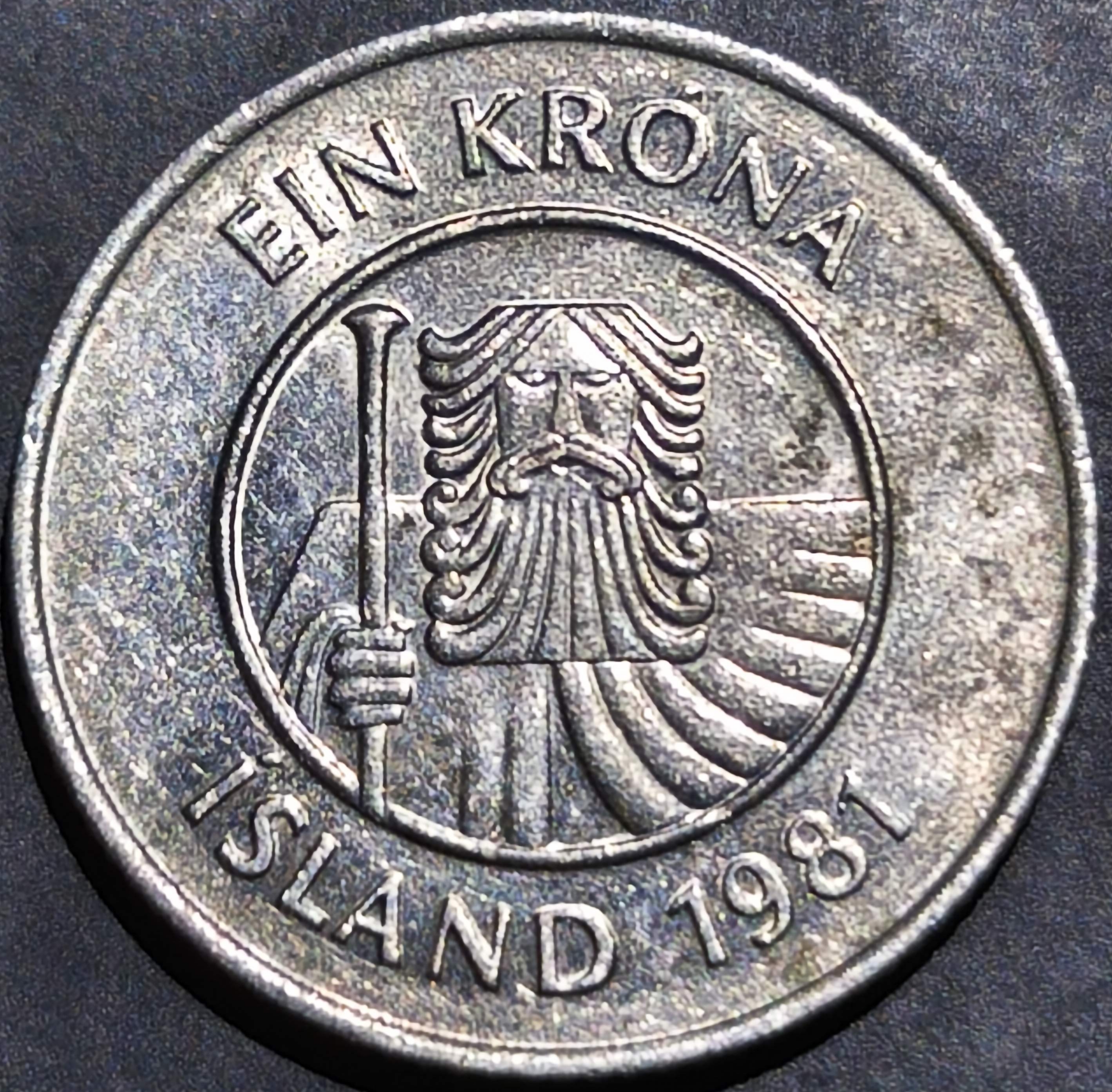 Iceland 1 Krona 1981 1987