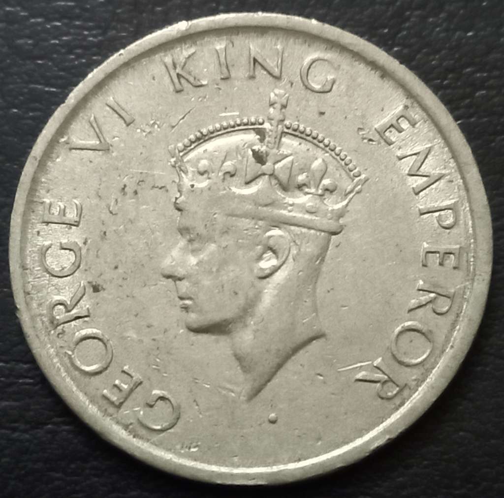 India - British ½ Rupee 1946 1947