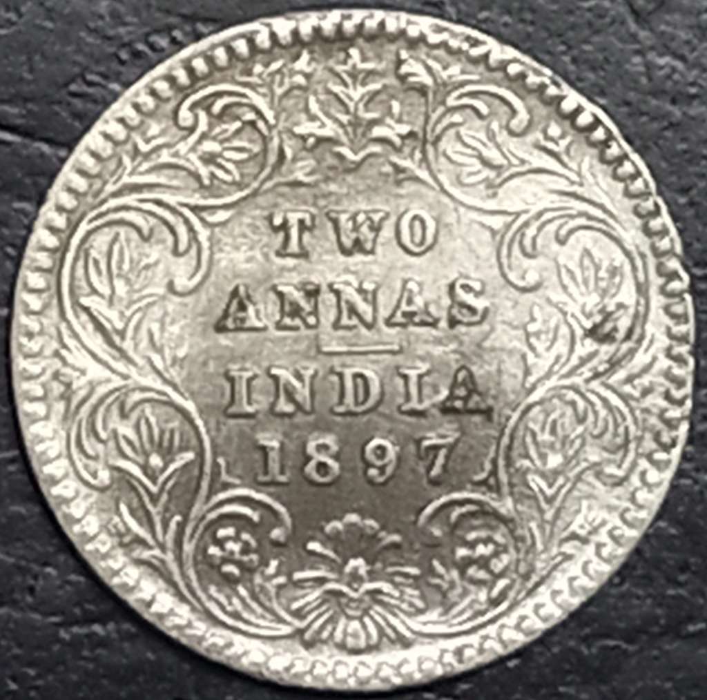 India - British 2 Anna 1877 1901