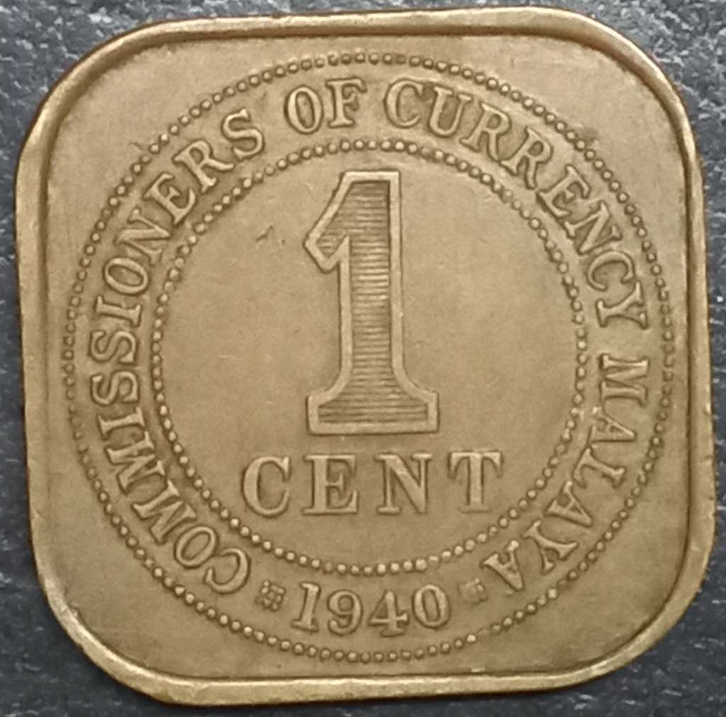 Malaysia 1 Cent 1939 1941