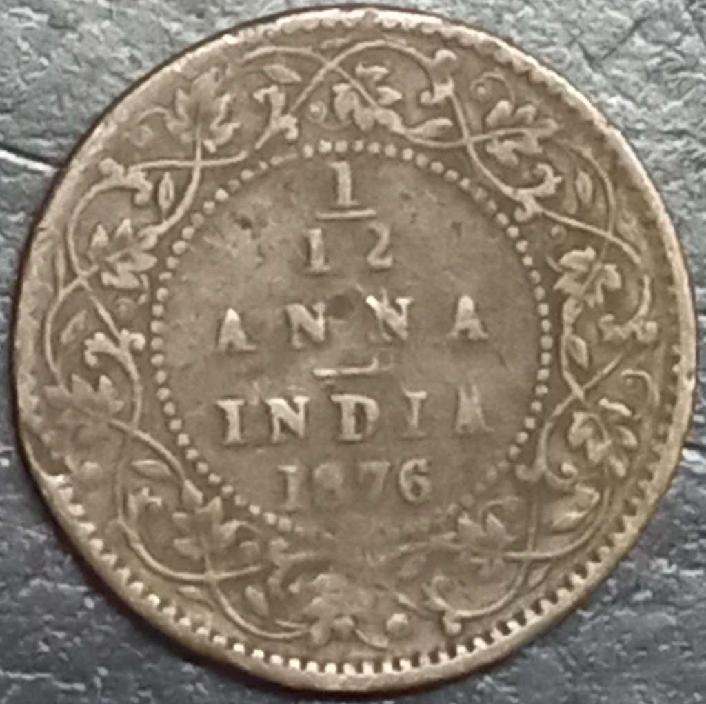 India - British 1/12 Anna 1862-1876