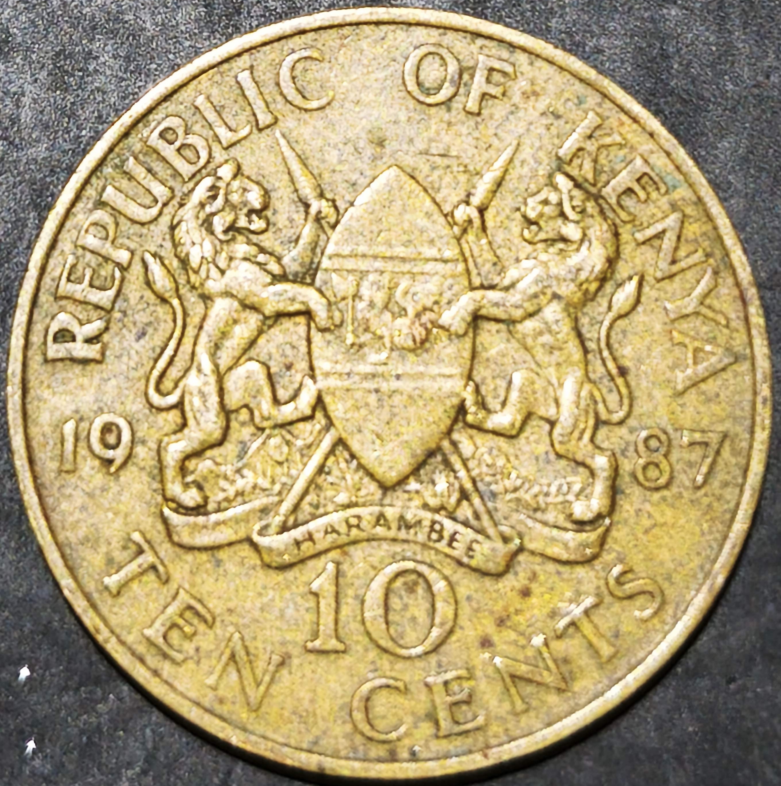 Kenya 10 Cents 1980 1991