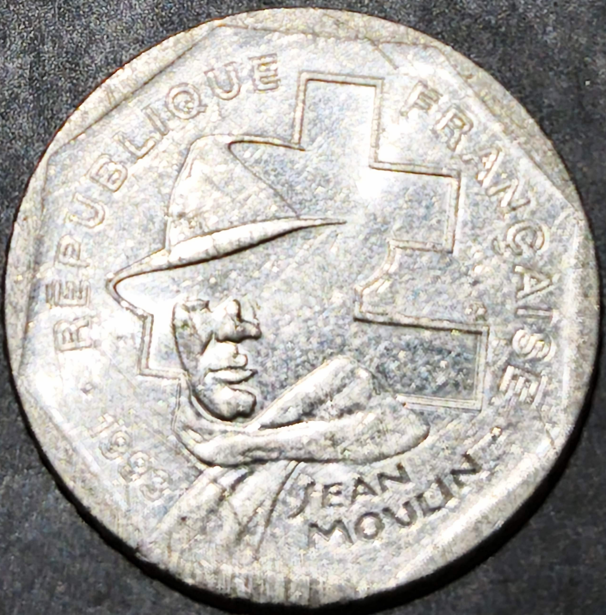 France 2 Francs 1993 Jean Moulin