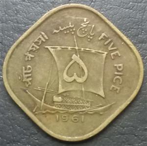 Pakistan 5 Pice 1961 