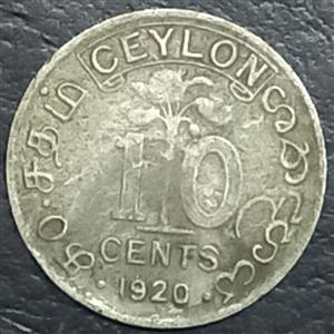 Sri Lanka 10 Cent 1919 1928