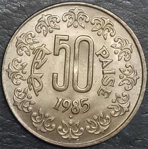 India Republic 50 Paisa 1984-1990 Bombay