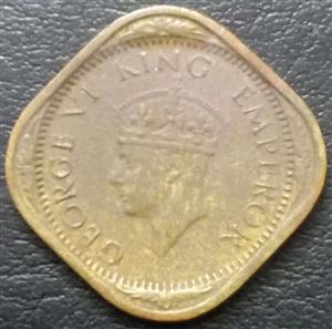 India - British ½ Anna 1942 1945