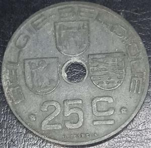 Belgium 25 Centime 1941 1947