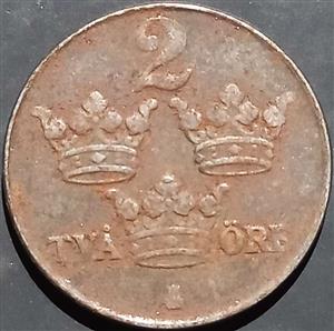 Sweden 2 Öre 1942~1950 Iron