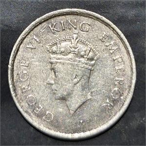 India - British ½ Rupee 1938 1939