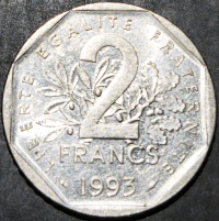 France 2 Francs 1993 Jean Moulin