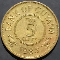 Guyana 5 Cents 1967 1992