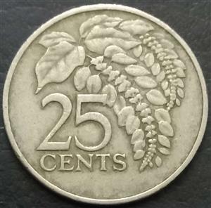 Trinidad & Tobago 25 Cent 1975 1976