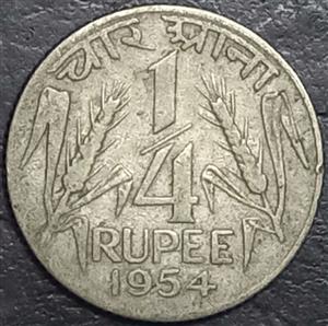 India Republic ¼ Rupee 1954 1955